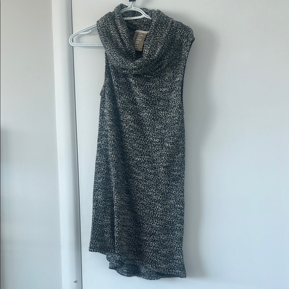 Dolan Black & White Cowl Neck Sleeveless Mini Dress Size Small Chic Knit